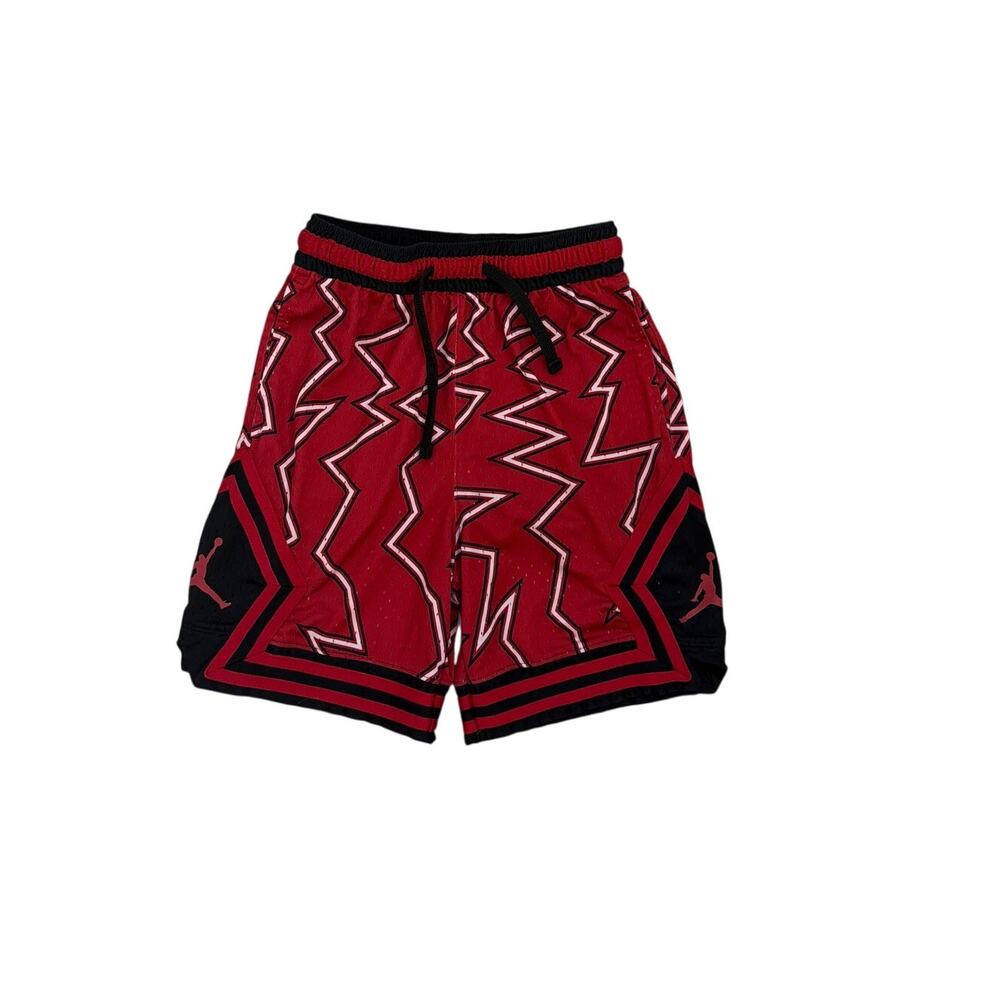 Jordan Dri-FIT Air Printed Diamond Shorts Gym Red Black Bolt Pattern Men's Small